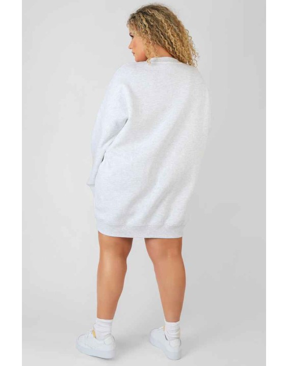 Curve Arizona Graphic Sweat Dress Oatmeal Marl