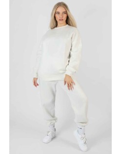 Tonal Embroidery Joggers Ecru