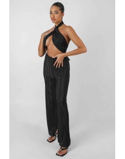 Plisse Trouser Black