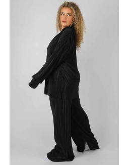 Curve Plisse Trouser Black