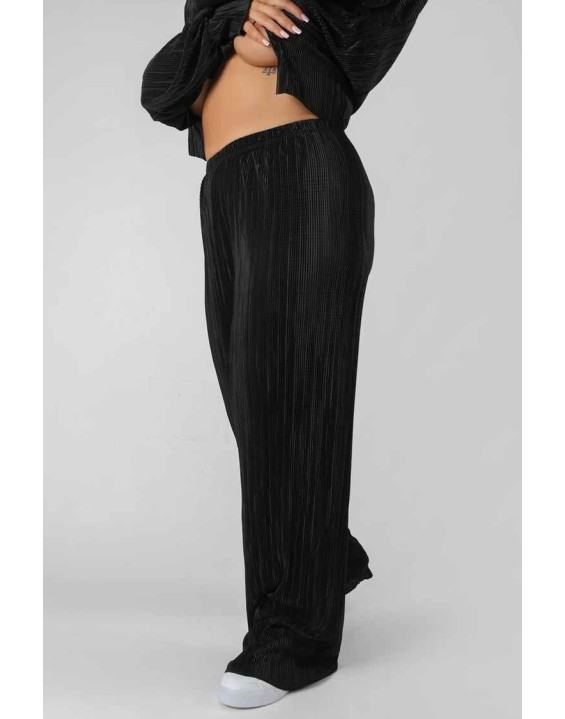 Curve Plisse Trouser Black