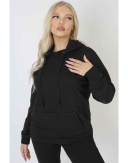 Oversized Hoodie With Front Pocket Black