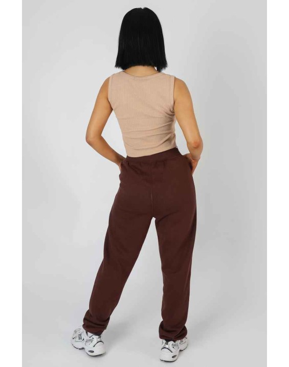 V Neck Sleeveless Ribbed Crop Top Camel