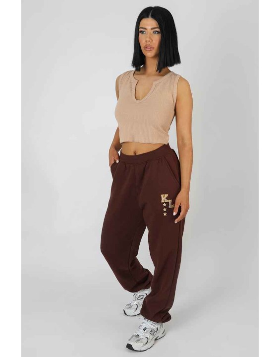 V Neck Sleeveless Ribbed Crop Top Camel