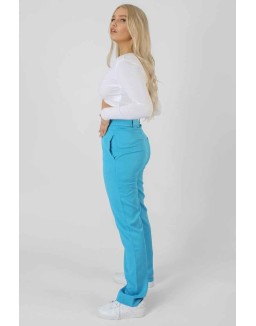 Twist Front Long Sleeve Crop Top White