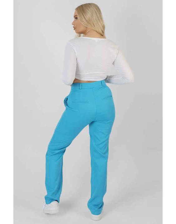 Twist Front Long Sleeve Crop Top White