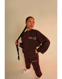 New York Oversized Sweatshirt Chocolate
