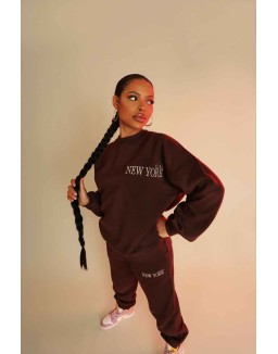 New York Oversized Sweatshirt Chocolate