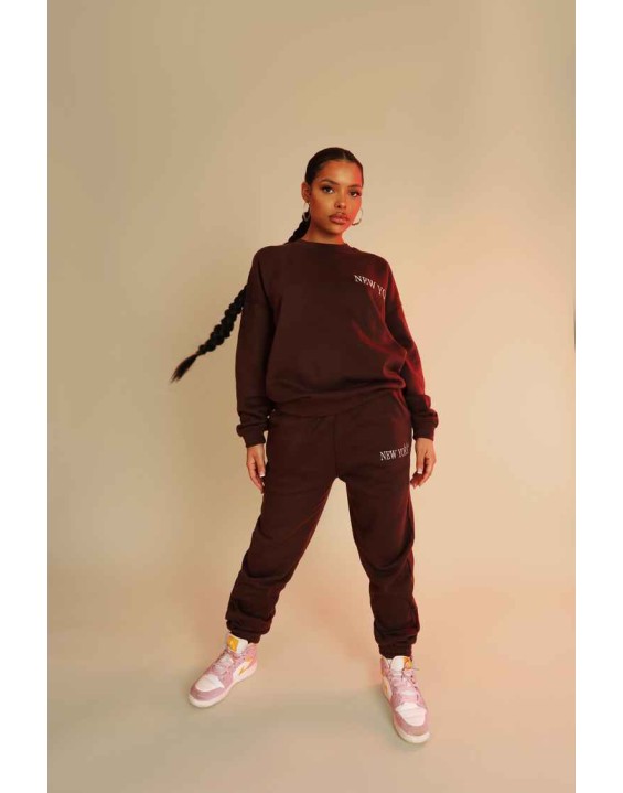 New York Oversized Sweatshirt Chocolate