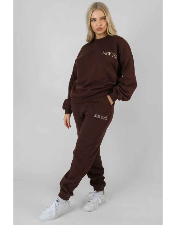 New York Oversized Sweatshirt Chocolate