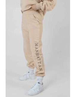Manhattan Slogan 90S Joggers Stone