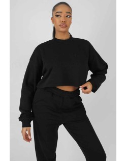 Self Love Club Cropped Sweatshirt Black