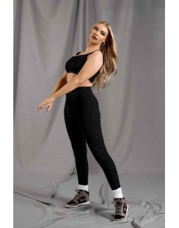 Repeat Print Leggings Black
