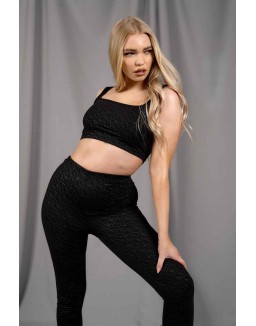 Repeat Print Bralet Black
