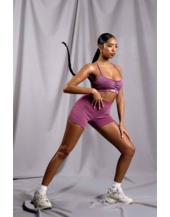 Athleisure Cross Back Ribbed Bralet Purple