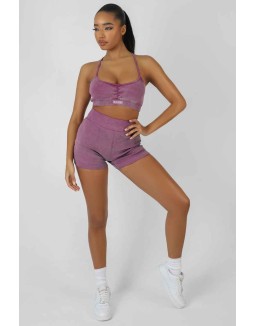 Athleisure Ribbed Booty Shorts Purple