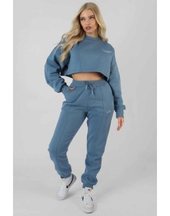 Be Your Own Muse Wave Print Joggers Blue