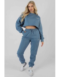 Be Your Own Muse Wave Print Joggers Blue
