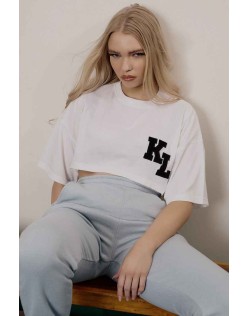 Varsity Super Cropped T-Shirt White