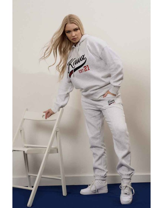 Varsity Seam Front 90'S Joggers Oatmeal Marl