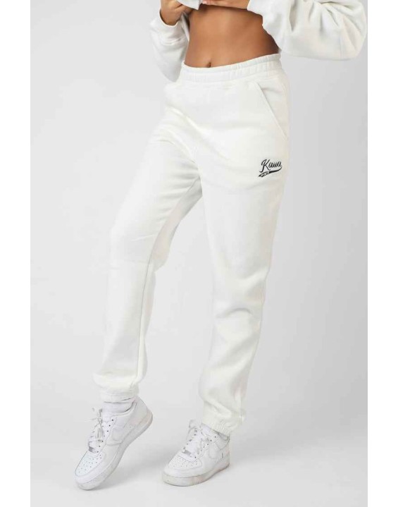 Varsity Embroidery 90'S Joggers Ecru