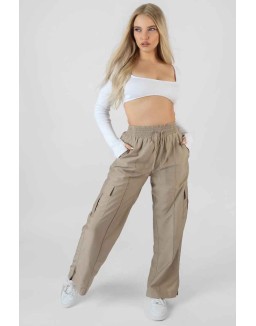 Ribbed Underbust Square Neck Crop Top White