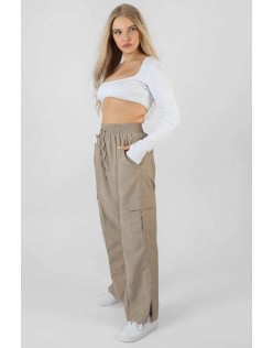 Ribbed Underbust Square Neck Crop Top White