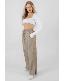 Ribbed Underbust Square Neck Crop Top White