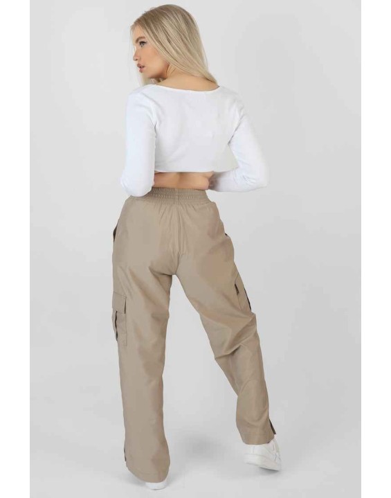 Ribbed Underbust Square Neck Crop Top White
