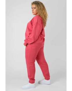 Curve Tonal Embroidery Joggers Coral