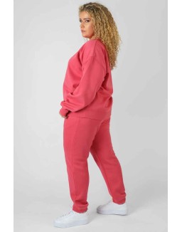 Curve Tonal Embroidery Joggers Coral