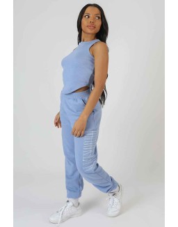 Dipped Hem Racer Top Bluebell