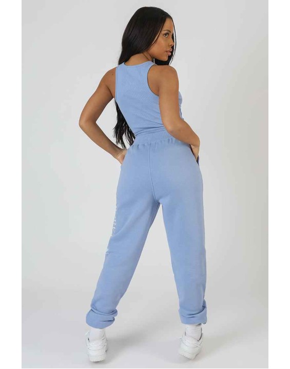Dipped Hem Racer Top Bluebell