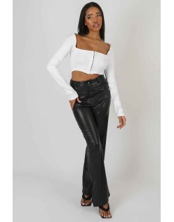 Square Neck Hook And Eye Top White