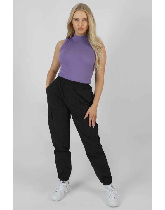 High Neck Rib Bodysuit Violet