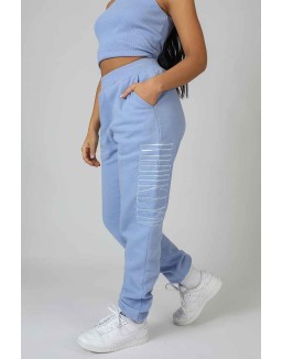 Brooklyn Embroidered 90'S Joggers Bluebell