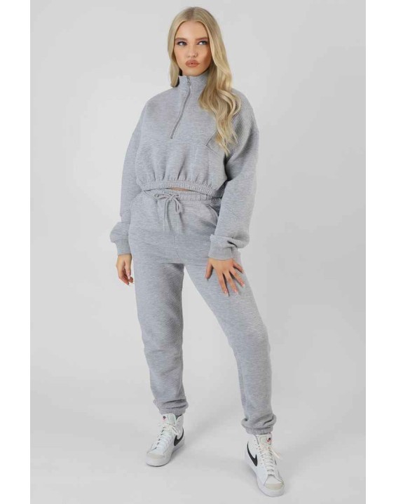Oversized Rib 90'S Joggers Grey Marl
