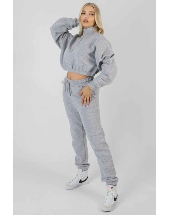Oversized Rib 90'S Joggers Grey Marl