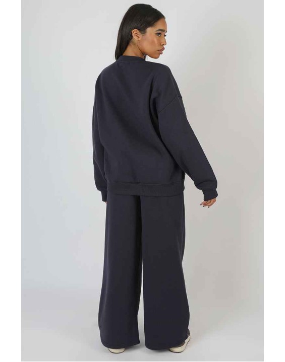 Super Wide Leg Joggers Ink Blue