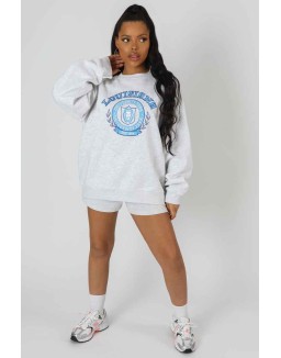 Louisiana Embroidered Sweatshirt Oatmeal Marl