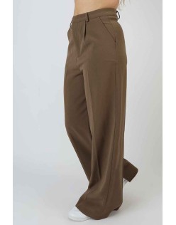 Wide Leg Split Hem Tailored Trousers Mushroom