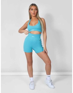 V Neck Kaiia Sport Bralet Ocean Blue