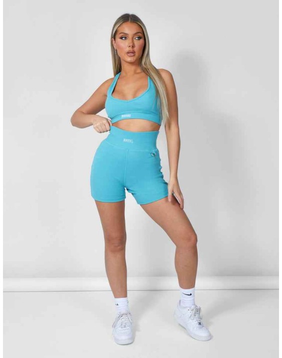 V Neck Kaiia Sport Bralet Ocean Blue