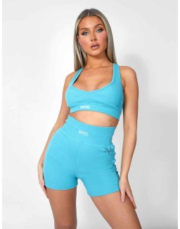 V Neck Kaiia Sport Bralet Ocean Blue