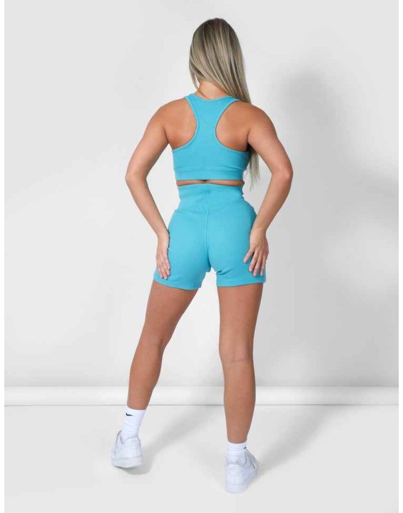 V Neck Kaiia Sport Bralet Ocean Blue