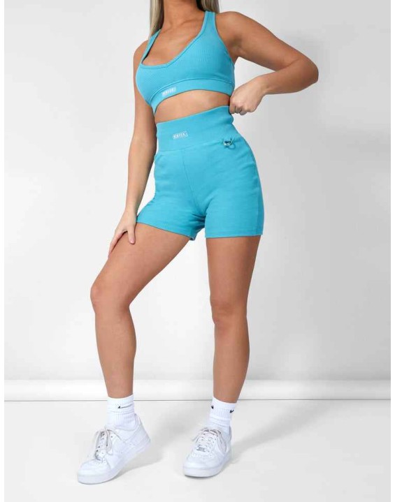 V Neck Kaiia Sport Bralet Ocean Blue