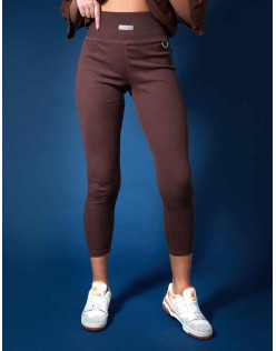 Ribbed Kaiia Sport Leggings Chocolate