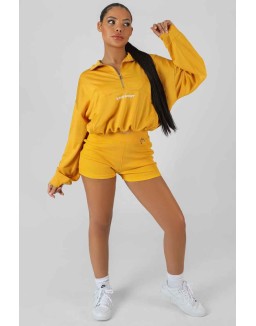 Half Zip Pullover Gathered Kaiia Sport Crop Top Mango