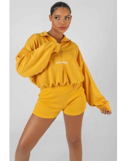 Half Zip Pullover Gathered Kaiia Sport Crop Top Mango