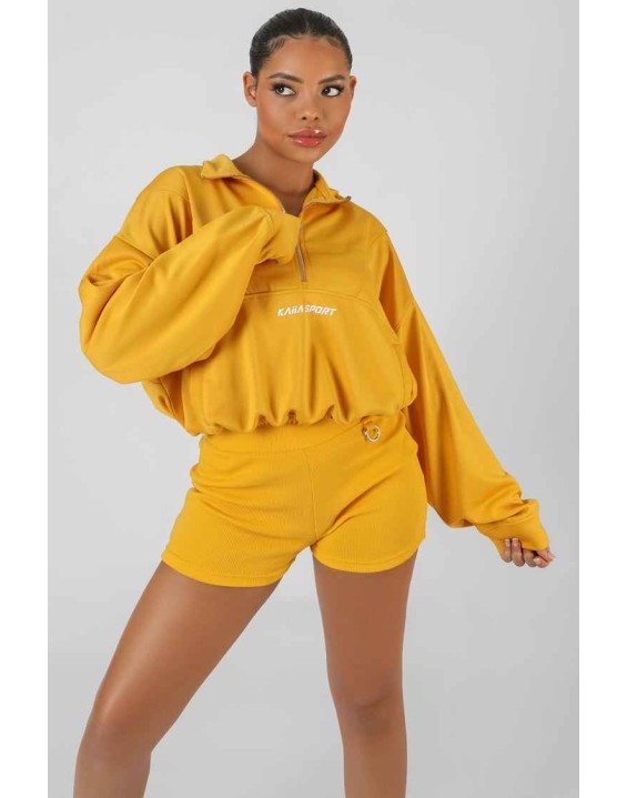 Half Zip Pullover Gathered Kaiia Sport Crop Top Mango